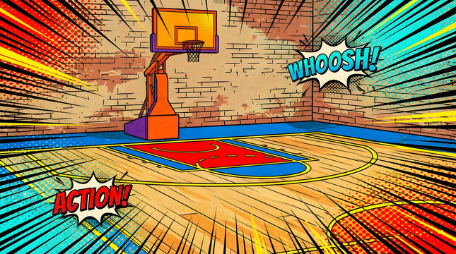 Basketball Hoop and Backboard in Action.