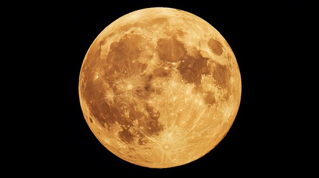 The full moon glows brightly in the dark night sky.