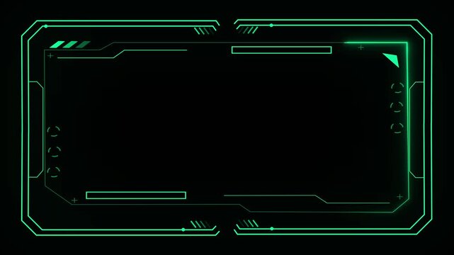 Futuristic digital interface glowing green circuit board technology animation abstract background cyberpunk sci-fi interface