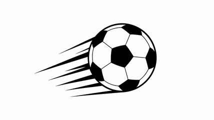 Fototapeta premium A dynamic illustration of a classic black and white soccer ball in motion depicted with speed lines for a sense of energy high quality professional detailed