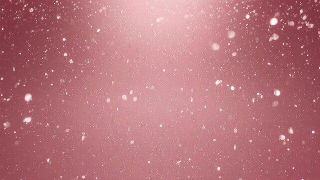 ローズピンク背景と浮遊ライト粒子 ブラッシュ発光の美容ブランド抽象映像