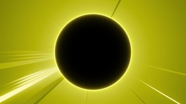 neon bordar round frame with comic speed radial line lights background