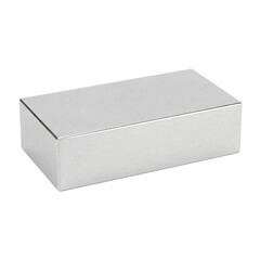Fototapeta premium Polished metal box calibration measurement tools sleek silver storage container minimalist desktop accessory modern rectangular case