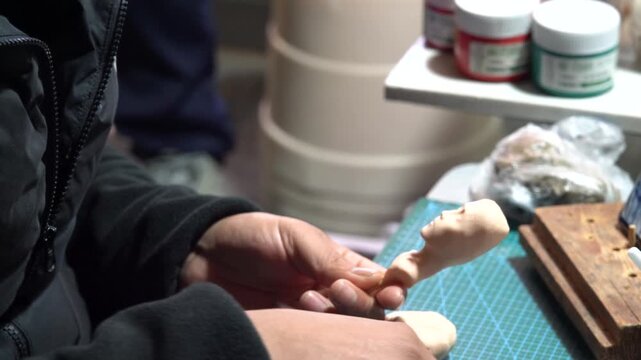 Traditional Face Paint Application Close-Up