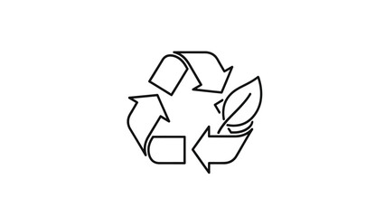 Obraz premium Recycling symbol with leaf icon.