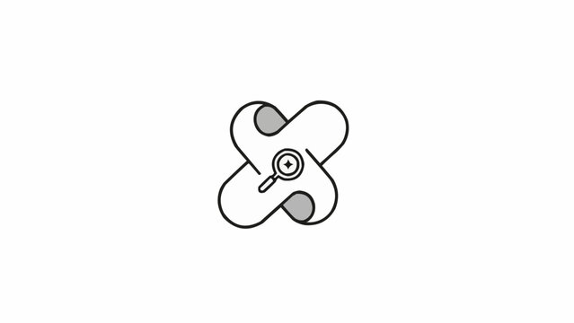 Simple Line Drawing of a Fidget Spinner.