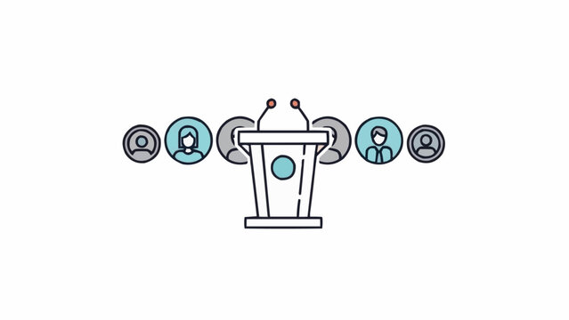 Simple line drawing of a podium.