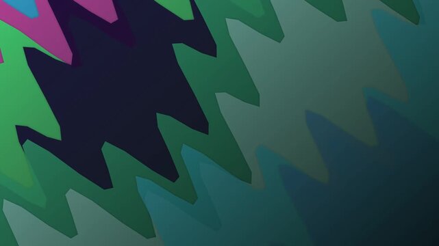 Dynamic Abstract Geometric Pattern with Jagged Shapes in Green, Blue, and Pink Gradient
