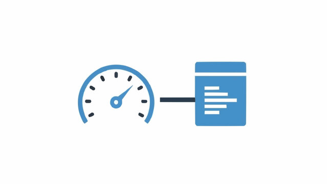 Speedometer gauge with document icon.