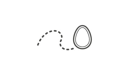 Simple Black Line Drawing of an Egg.
