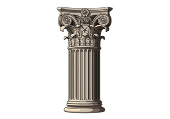 Obraz premium Classic Greek Corinthian Column Architecture Detail.