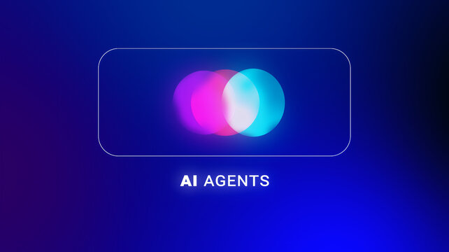  AI Agents Collaboration Concept - Vibrant Glowing Spheres Merging in Digital Interface
