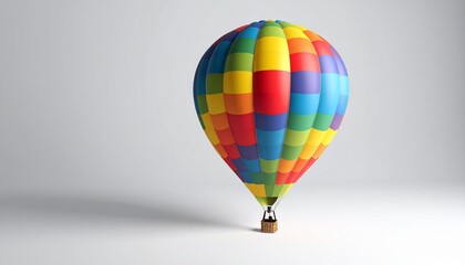 Naklejka premium Vibrant Hot Air Balloon Against White Background.