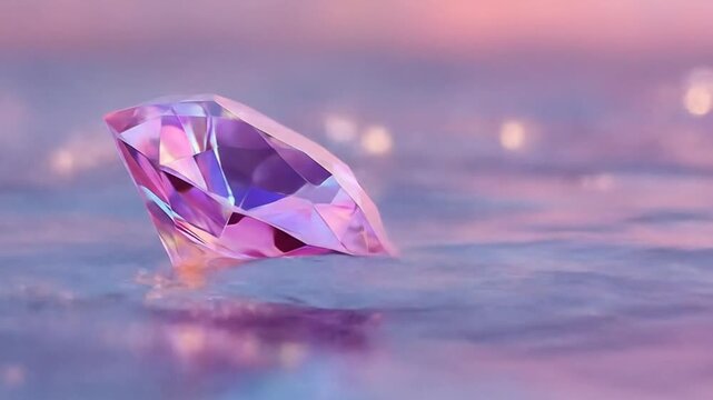 Vibrant gemstone in soft focus luxurious jewel with sparkling facets
