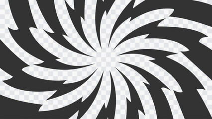 Abstract spiral explosion burst isolated on transparent background. Dynamic swirling comic impact lines creating a powerful motion effect for manga, anime action scenes and graphic design. © Oleg