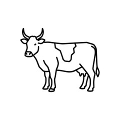 Simple Cow Line Art