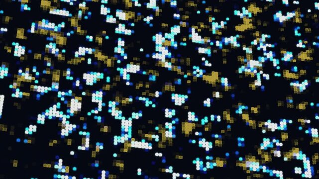 Abstract blue and yellow dot pattern background texture. Background animation.