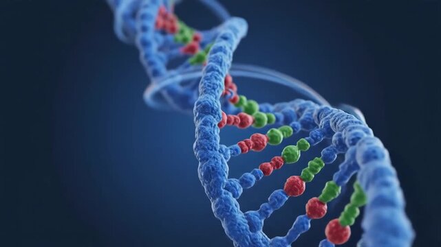 Detailed 3D Animation of DNA Double Helix Structure.
