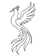 Obraz premium Another stylized phoenix illustration, emphasizing upward wings and flowing tail