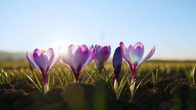 stunning crocuses grow in spring