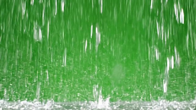 Green Screen water rain drops background scene 2 with distortion, overlay, glitch, static noise, scan lines on black background, 4k animated video loop