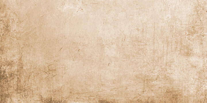 Vintage aged parchment with a brown grunge paper texture background and a stained antique surface pattern for retro design