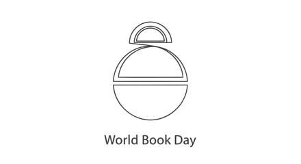 Obraz premium Vector illustration of open globe book for World Book Day