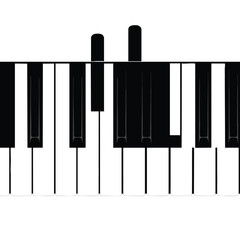 Naklejka premium Close up of a Modern Piano Keyboard with Black and White Keys for Music and Art Projects
