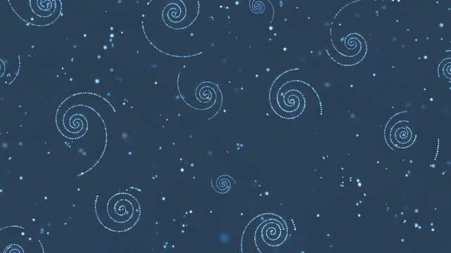 Abstract Blue Galactic Swirls Seamless Loop Background.