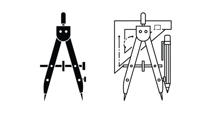 Precision drafting tools set Vector