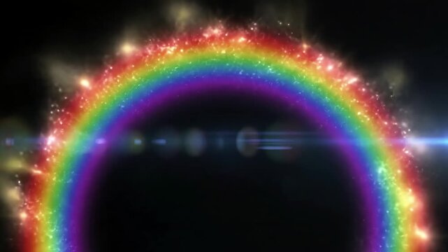 Green Screen visual effect of the appearance a rainbow on black background layer to overlay 4k scene 3 with distortion, overlay, glitch, static noise, scan lines background, animated video loop