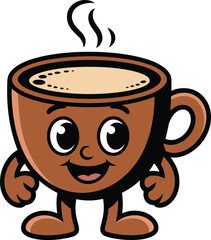 Cute cartoon a illustrator vector coffee