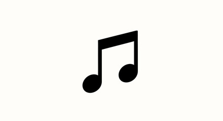 Black music note symbol icon.