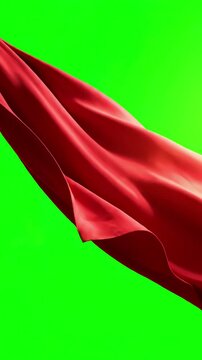 Green Screen superhero cape animation super hero cloak heroic style template in cartoon vintage concept isolated black background scene 4 with distortion, overlay, glitch, static noise, scan lines on