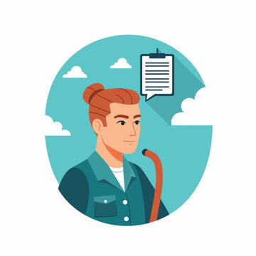 Doctor with Stethoscope Cartoon Character Illustration.