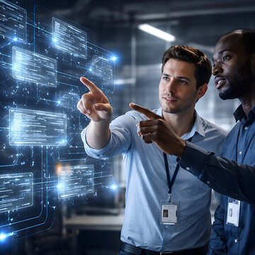 Collaborative Analysts Interacting with Holographic Data Interface