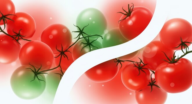 Ripe and Unripe Tomatoes on Stems, Fresh Organic Produce, Healthy Food Concept