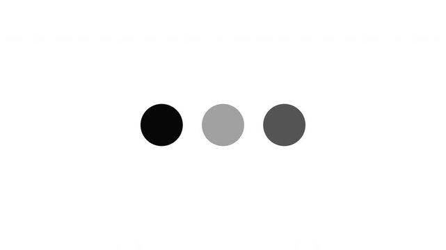 Loading Three Dots Loop Animation - Black Circles Processing Isolated On White Background
