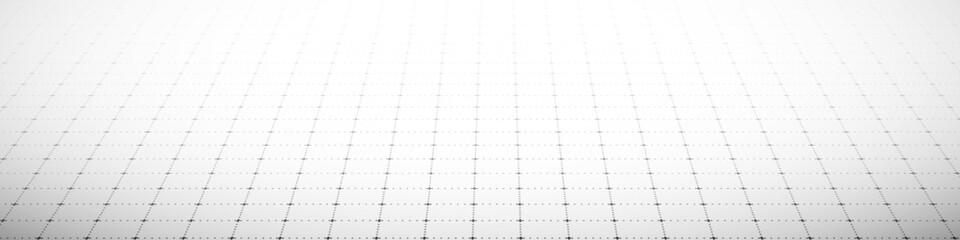 A grid of perspective lines, in black and white, extending to the edge of the eye.