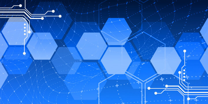 Abstract hexagon technology style geometric shape background, simple white background image.