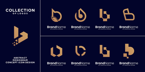 Collection of Letter B logo icon design template elements. © GoRise