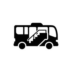 Fototapeta premium Illustration of a bus with an open stairwell, symbolizing accessibility and public transportation options for diverse passenger needs