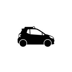 Fototapeta premium A simple black and white illustration of a car with a roof rack, symbolizing transport and travel