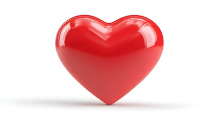 Vibrant Red Heart Symbolizing Love and Passion on a Clean White Background.