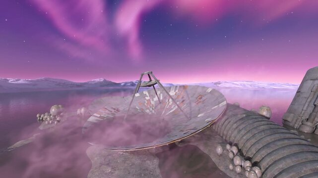 パラボラアンテナ　3DCGレンダリング