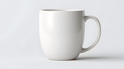Obraz premium White Ceramic Coffee Mug on a Clean White Background.