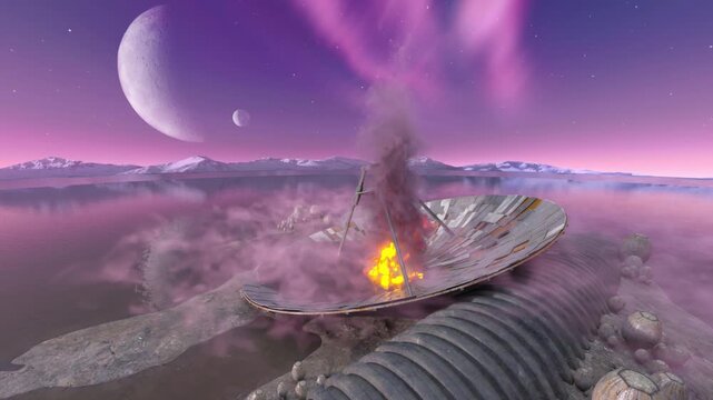 パラボラアンテナ　3DCGレンダリング