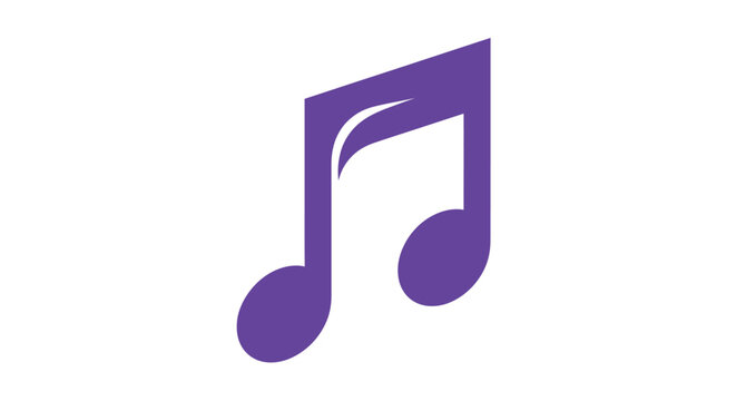 A single purple musical note icon on a white background