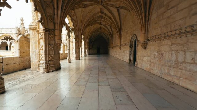 Walking into the gothic patio 