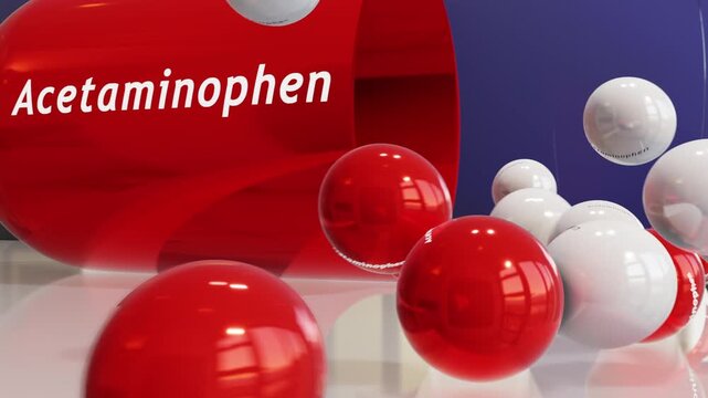 Acetaminophen Slow Motion (w/Chemical Formula)